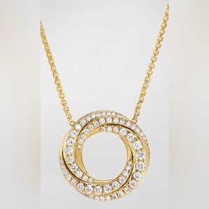 David Yurman Petite Pavé Crossover Pendant Necklace
18K Yellow Gold